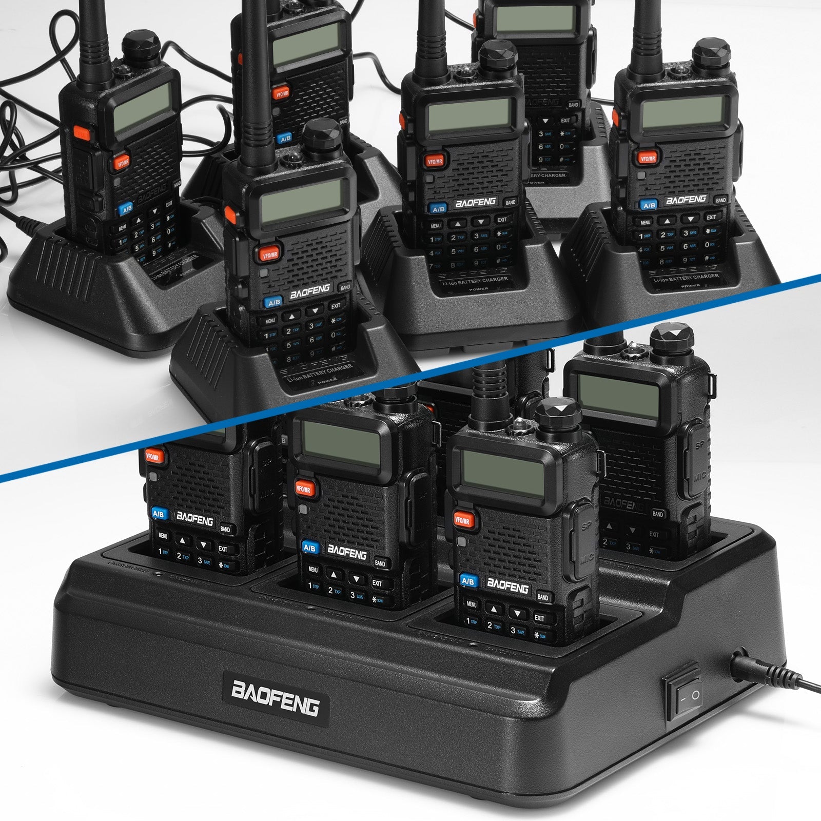 UV-5R Series Six Way Charger with UV-5R