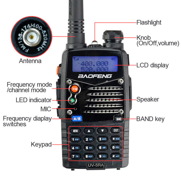 UV-5RA 5W Dual Band Radio Baofeng