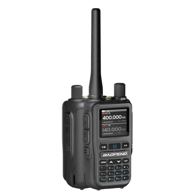 UV-5R Mini  with digital display on a white background