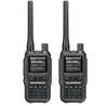 Two grey UV-5R Mini with digital displays on a white background