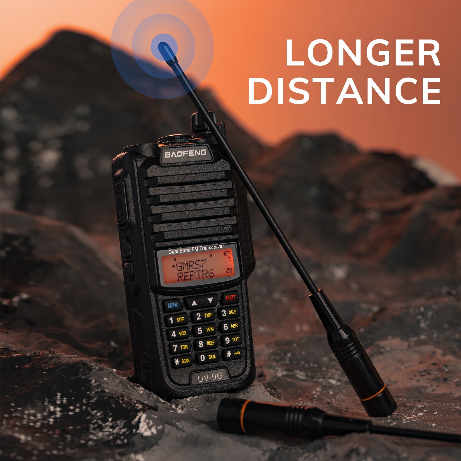 BAOFENG GM-15 Pro GMRS Radio Long Range Walkie Talkies Rechargeable NOAA  Scanning & Receiving Two Way Radio,GMRS Repeater Capable with Full Kits  (Red)