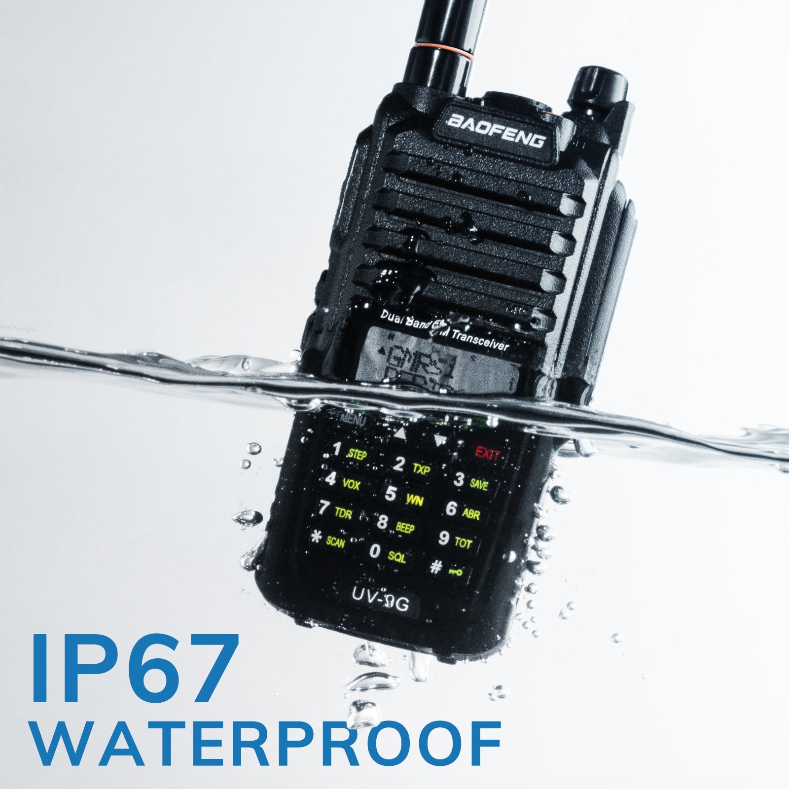 Baofeng UV-9R Plus Radio Walkie Talkie IP67 Impermeable UHF/VHF 8W