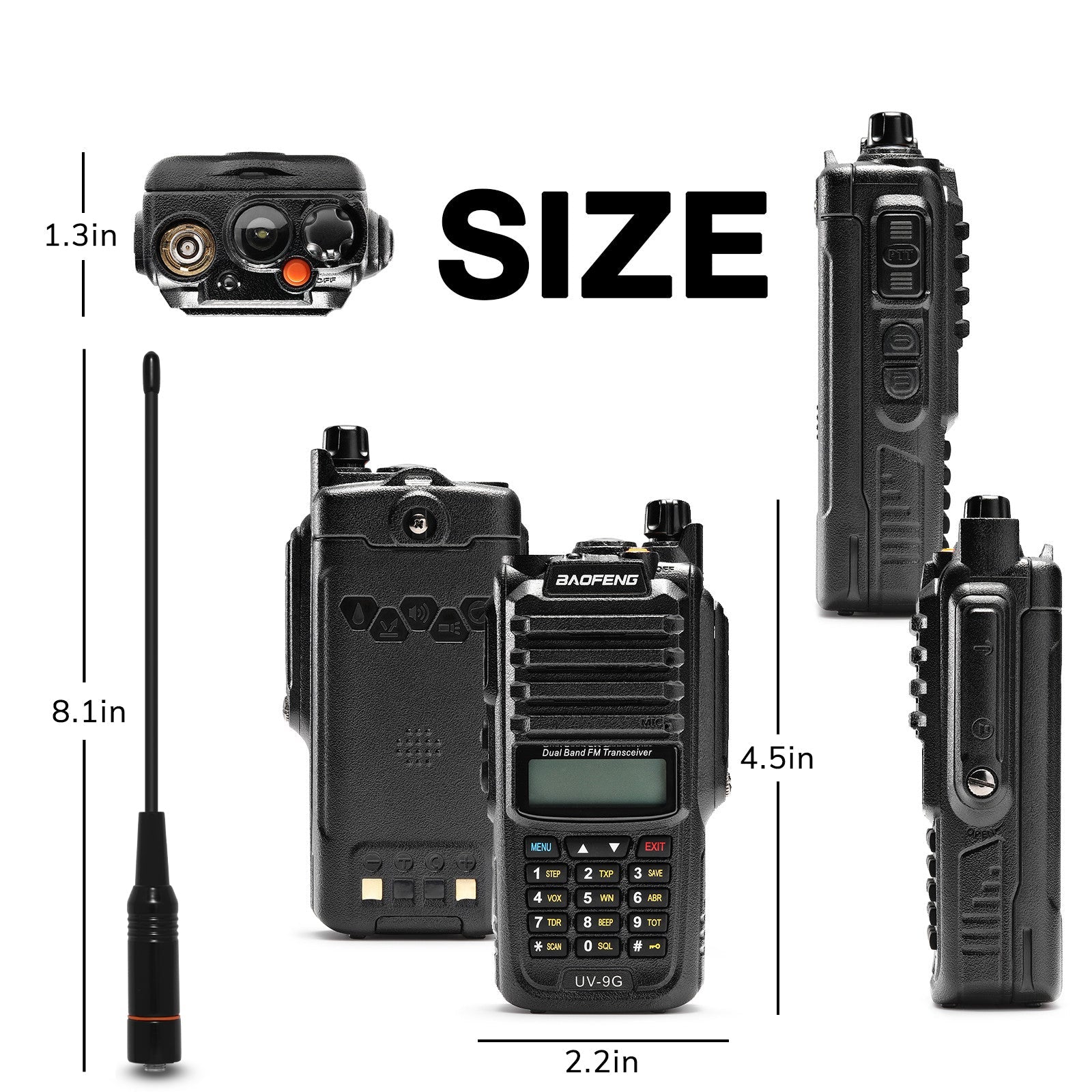 Baofeng UV-9R Plus 8W Power Walkie Talkie IP67 Waterproof UHF/VHF