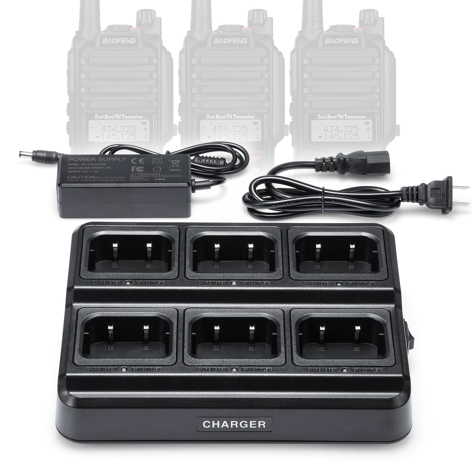 UV-9G Six Way Charger with AC adapter