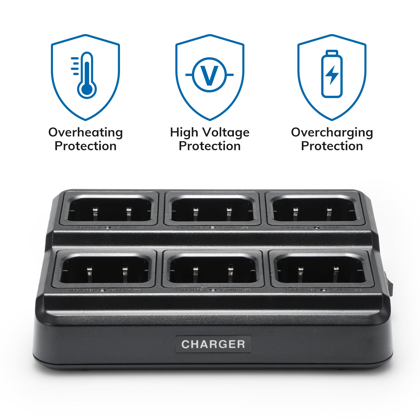 UV-9G Six Way Charger Baofeng
Overheating Protection & High Voltage Protection & Overcharging Protection