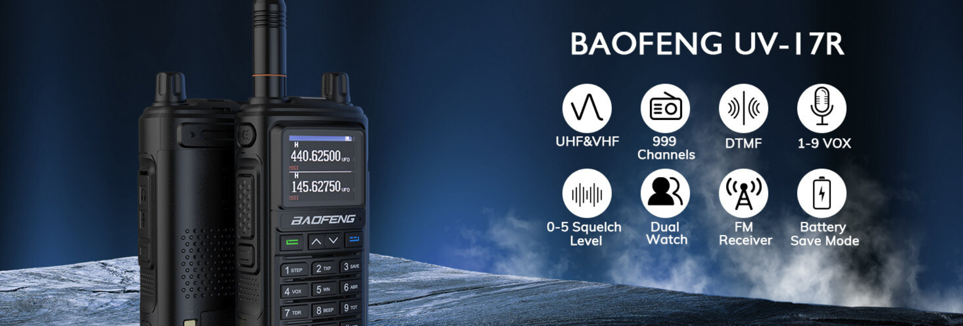 Baofeng UV-5R + HF sada + Naprogramováno - eShop Yachtmeni